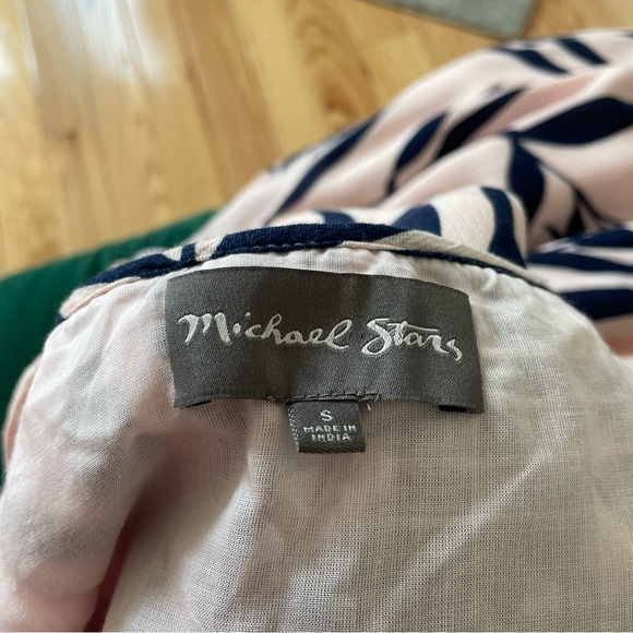 Michael Stars Tickle Pink Palm Frond Print Viscose Midi Paradiso Sundress EUC S - Picture 6 of 9